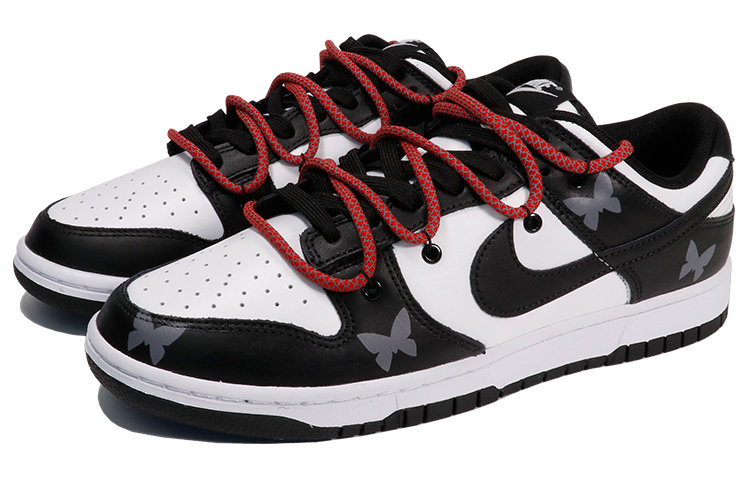 Lookbook [Zapatillas Personalizadas] Nike Dunk Low Retro 'Mariposa Negra' DD1391-100(TeamThree-男女同款蝴蝶白黑)