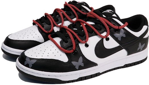 나이키 덩크 로우 레트로 '블랙 버터플라이' (커스텀) DD1391-100(TeamThree-男女同款蝴蝶白黑) Lookbook 나이키 덩크 로우 레트로 '블랙 버터플라이' (커스텀) DD1391-100(TeamThree-男女同款蝴蝶白黑)