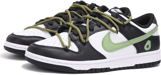 【訂製球鞋】Nike Dunk Low Retro 牛油果 解構 高街 低筒 板鞋 男款 黑綠 Lookbook 【訂製球鞋】Nike Dunk Low Retro 牛油果 解構 高街 低筒 板鞋 男款 黑綠