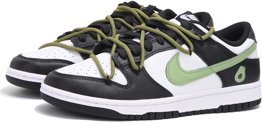 【訂製球鞋】Nike Dunk Low Retro 牛油果 解構 高街 低筒 板鞋 男款 黑綠 Lookbook 【訂製球鞋】Nike Dunk Low Retro 牛油果 解構 高街 低筒 板鞋 男款 黑綠