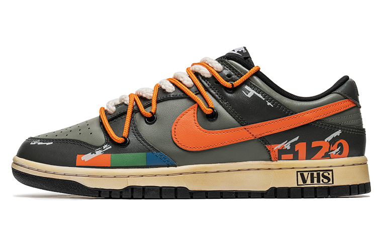 Buy [Zapatillas Personalizadas] Nike Dunk Low Retro 'Negro Verde Naranja' DD1391-100(TeamB-男款机能黑绿)