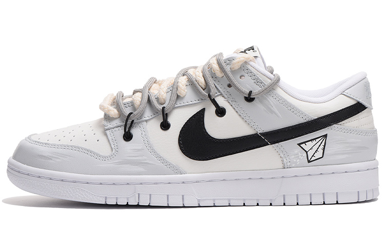 Buy 나이키 덩크 로우 레트로 '블랙 그레이 그래피티' (커스텀) DJ6188-101(Team拾伍-纸飞机黑灰S-BOX)