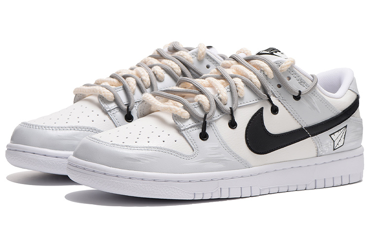 Lookbook 나이키 덩크 로우 레트로 '블랙 그레이 그래피티' (커스텀) DJ6188-101(Team拾伍-纸飞机黑灰S-BOX)