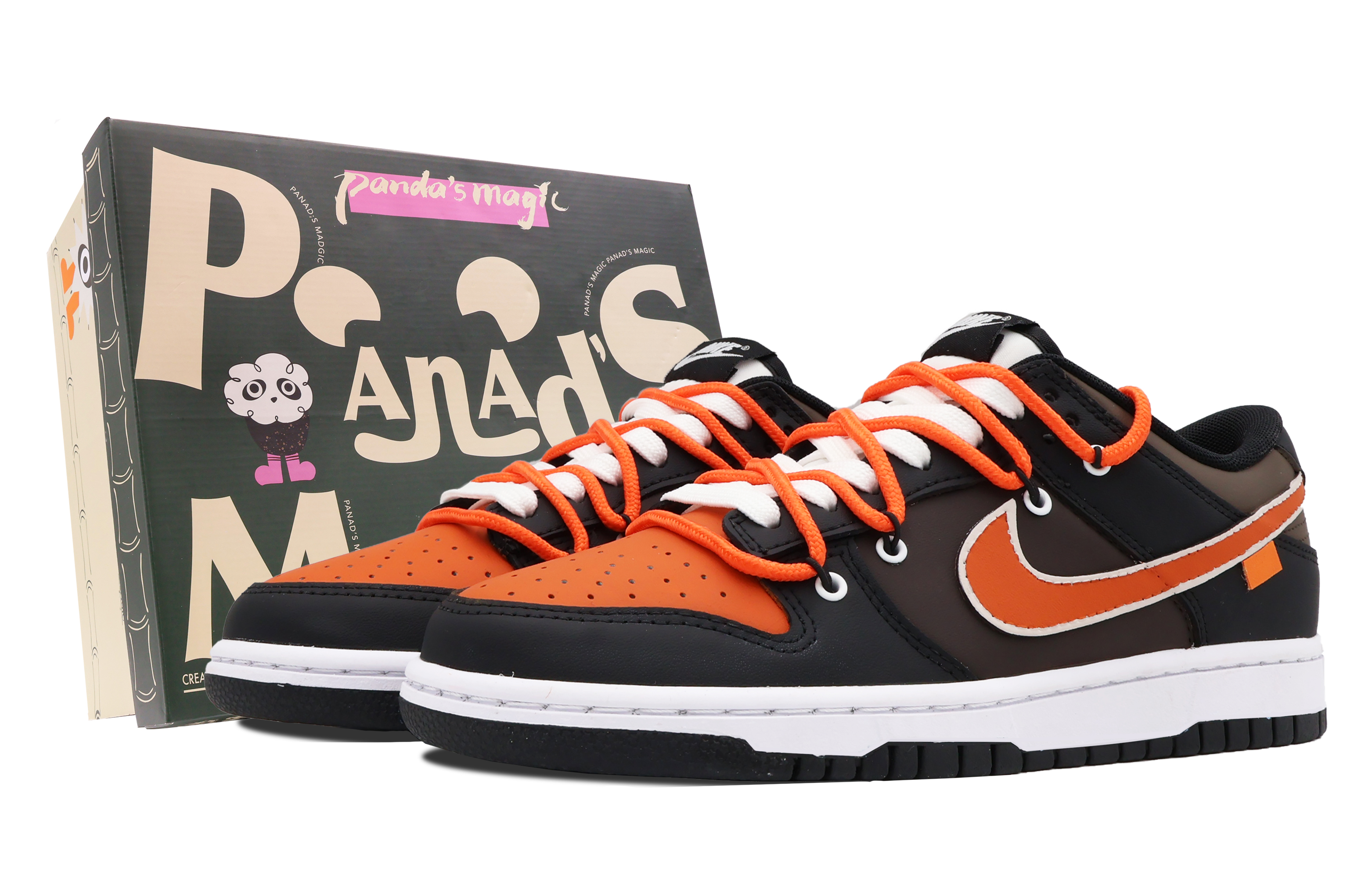 Purchase 나이키 덩크 로우 레트로 '블랙 오렌지' (커스텀) CW1590-100(Team53-女款落阳S-BOX)