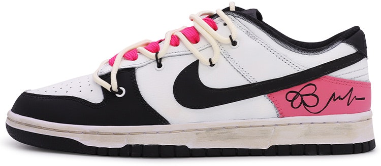 custom-shoes-nike-dunk-low-retro-black-pink-clover