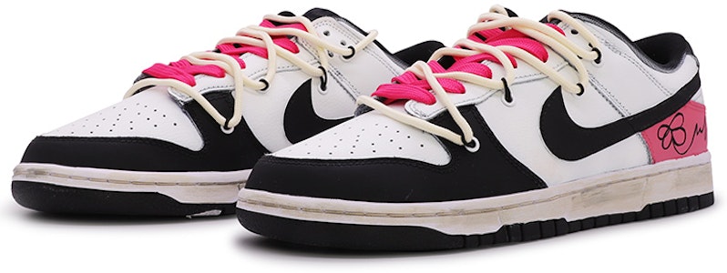【定制球鞋】 Nike Dunk Low Retro 黑粉款 高街風 解構 復古 四葉草 情侶 特殊鞋盒 低筒 板鞋 男款 黑粉白 Lookbook 【定制球鞋】 Nike Dunk Low Retro 黑粉款 高街風 解構 復古 四葉草 情侶 特殊鞋盒 低筒 板鞋 男款 黑粉白