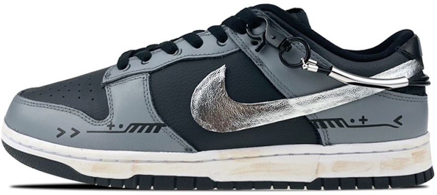 【定制鞋】耐克Dunk Low复古款“黑银链” DJ6188-002(Team叁-男款机能黑银贴布链条) Buy 【定制鞋】耐克Dunk Low复古款“黑银链” DJ6188-002(Team叁-男款机能黑银贴布链条)