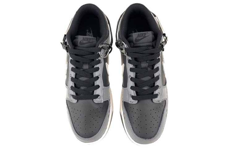 Shop [Nike Kasut Custom] Dunk Low Retro 'Rantai Hitam Perak' DJ6188-002(Team叁-男款机能黑银贴布链条)