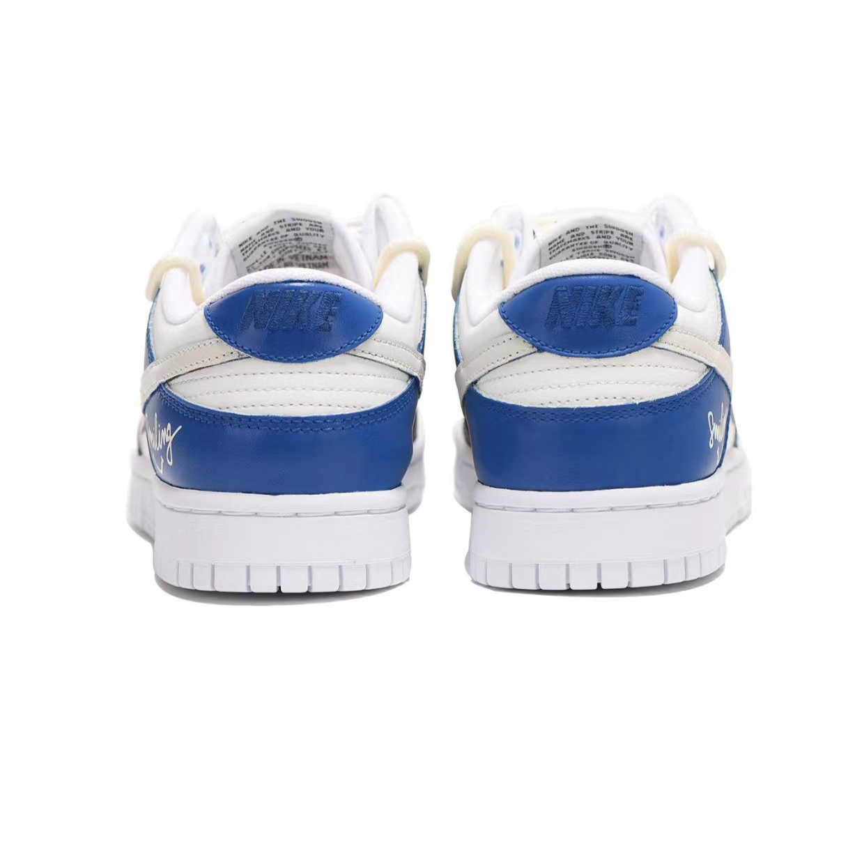 Shop カスタム ダンク ロー "黒白青" (Kasutamu Danku Rō "Kuro Shiro Ao") DJ6188-101(Team拾伍-男款黑蓝字母SBOX)