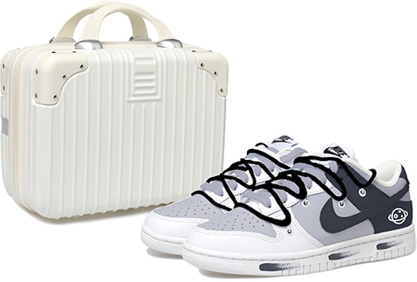 【定制球鞋】Nike Dunk Low Retro 星球 解構鞋帶 做舊vibe風 黑白灰 解構鞋帶 男款 低幫板鞋 Buy 【定制球鞋】Nike Dunk Low Retro 星球 解構鞋帶 做舊vibe風 黑白灰 解構鞋帶 男款 低幫板鞋