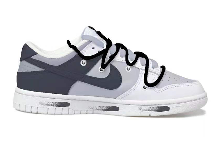 Lookbook [Sneakers Kustom] Nike Dunk Low Retro 'Hitam Putih Abu Deconstructed' DJ6188-101(Team拾玖-做旧星球男)