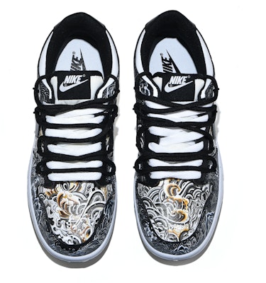 【定制球鞋】Nike Dunk Low Retro 千山萬水 塗鴉手繪 低幫 板鞋 男款 黑白 Shop 【定制球鞋】Nike Dunk Low Retro 千山萬水 塗鴉手繪 低幫 板鞋 男款 黑白