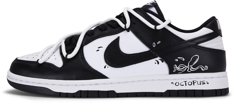 【定制球鞋】 Nike Dunk Low Retro 解構 雙鞋帶 章魚手繪 復古 百搭 低幫 板鞋 男款 黑白 Buy 【定制球鞋】 Nike Dunk Low Retro 解構 雙鞋帶 章魚手繪 復古 百搭 低幫 板鞋 男款 黑白