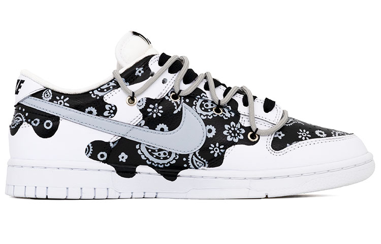 Order 【定制鞋】耐克Dunk Low经典款“黑白佩斯利涂鸦” DJ6188-101(Team肆-渗透腰果花鸦手绘男款)