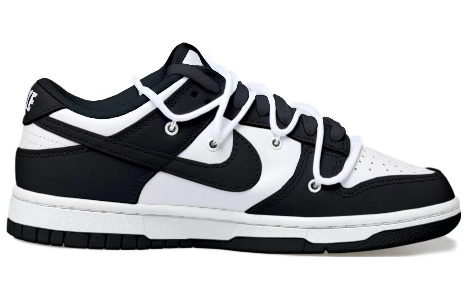 Order [Kasut Adat] Nike Dunk Low Retro 'Hitam Putih Mawar Deconstructed' DD1391-100(Team拾玖-黑白玫瑰男S-BOX)