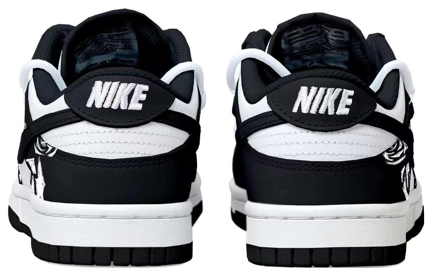 Purchase [Kasut Adat] Nike Dunk Low Retro 'Hitam Putih Mawar Deconstructed' DD1391-100(Team拾玖-黑白玫瑰男S-BOX)
