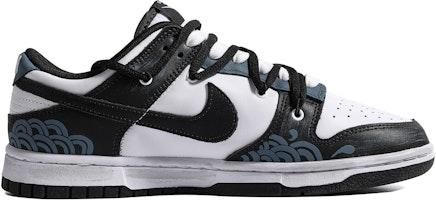 【定製球鞋】 Nike Dunk Low Retro 特殊鞋盒 千里滄溟 海波紋 簡約 低幫 板鞋 男款 藍黑 Order 【定製球鞋】 Nike Dunk Low Retro 特殊鞋盒 千里滄溟 海波紋 簡約 低幫 板鞋 男款 藍黑