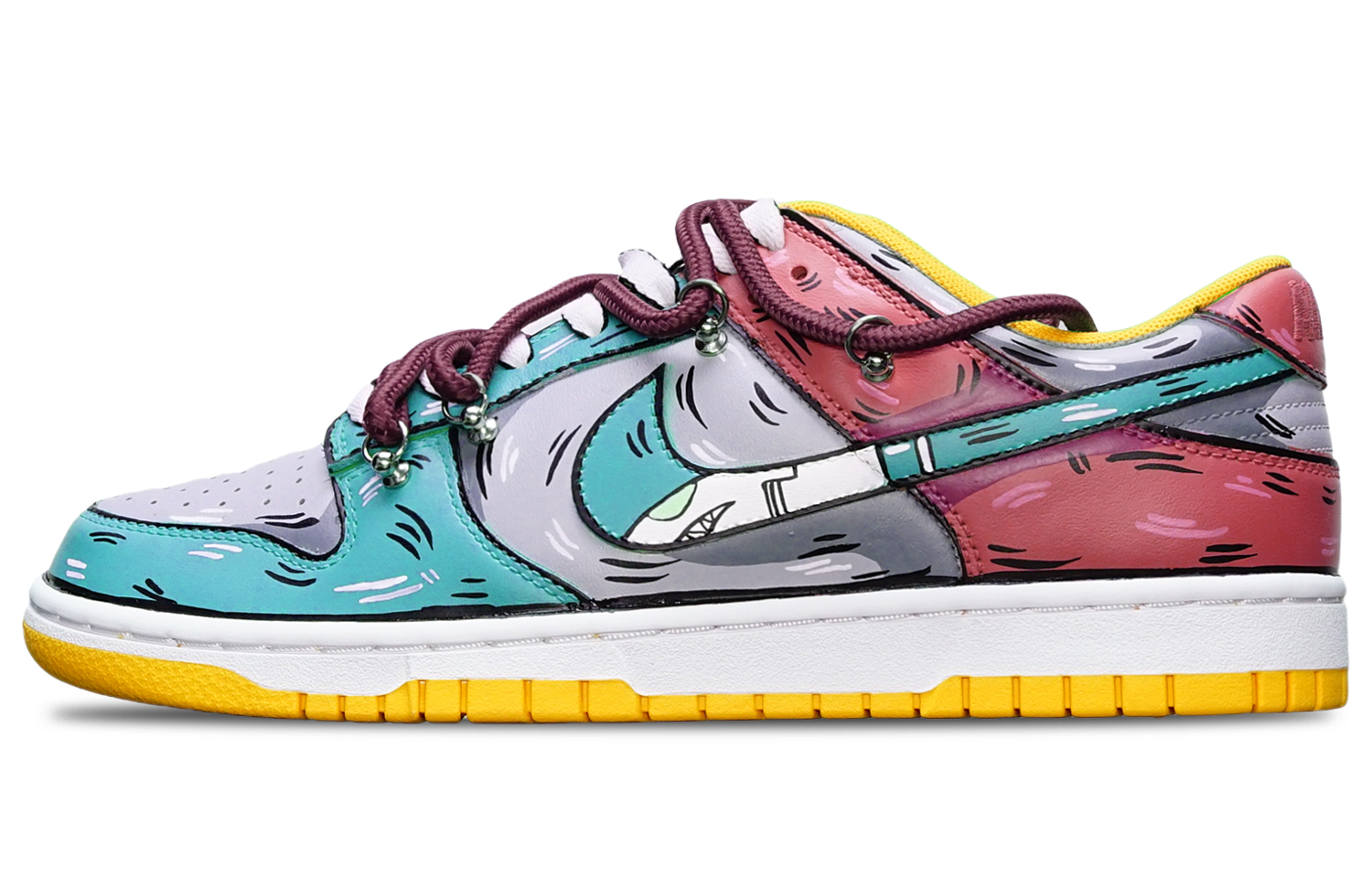 [Custom Shoes] Nike Dunk Low Retro 'Blue-Grey-Red Shark Hook'