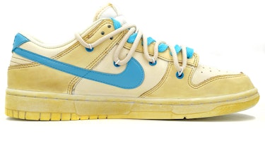 【定制球鞋】Nike Dunk Low 復古氧化風 藍色腰果花 英文字母 解構鞋帶 低筒 板鞋 男款 藍色 Order 【定制球鞋】Nike Dunk Low 復古氧化風 藍色腰果花 英文字母 解構鞋帶 低筒 板鞋 男款 藍色