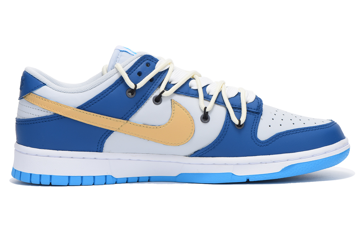 Order [Kasut Custom] Nike Dunk Low Retro 'Biru Emas Dekonstruksi' DV0831-001(Team拾伍-男款蓝金)
