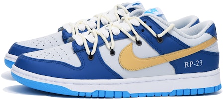 【定制球鞋】Nike Dunk Low Retro 字母 解構 高街 低幫 板鞋 男款 藍金 Lookbook 【定制球鞋】Nike Dunk Low Retro 字母 解構 高街 低幫 板鞋 男款 藍金