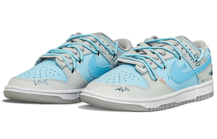 Lookbook [Kasut Custom] Nike Dunk Low Retro 'Valentine Biru' DJ6188-003(Team34-蓝色情人节)