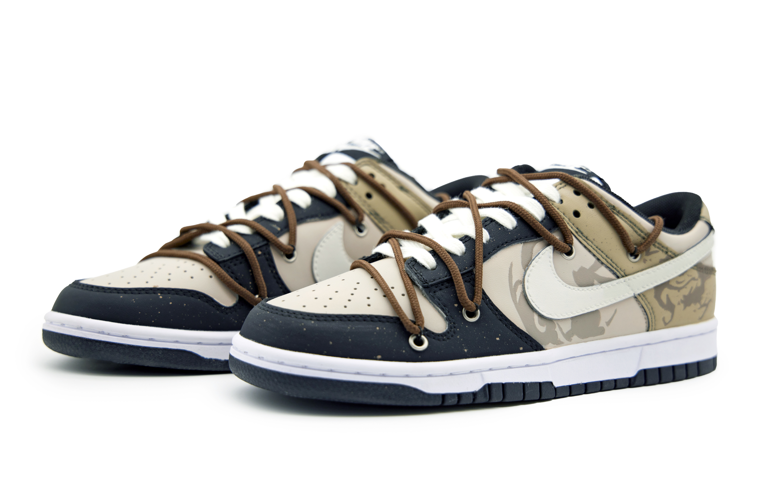 Lookbook [Sepatu Custom] Nike Dunk Low Retro 'Coklat Hitam' DD1391-100(Team51-男款开拓者)