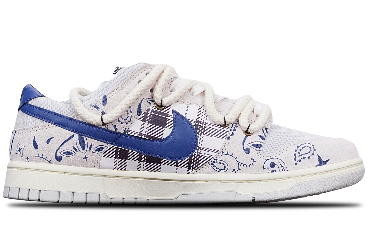 Order [Zapatos Personalizados] Nike Dunk Low Retro 'Marrón Azul Paisley' DO9776-001(TeamT-腰果花棕蓝米白S-BOX)