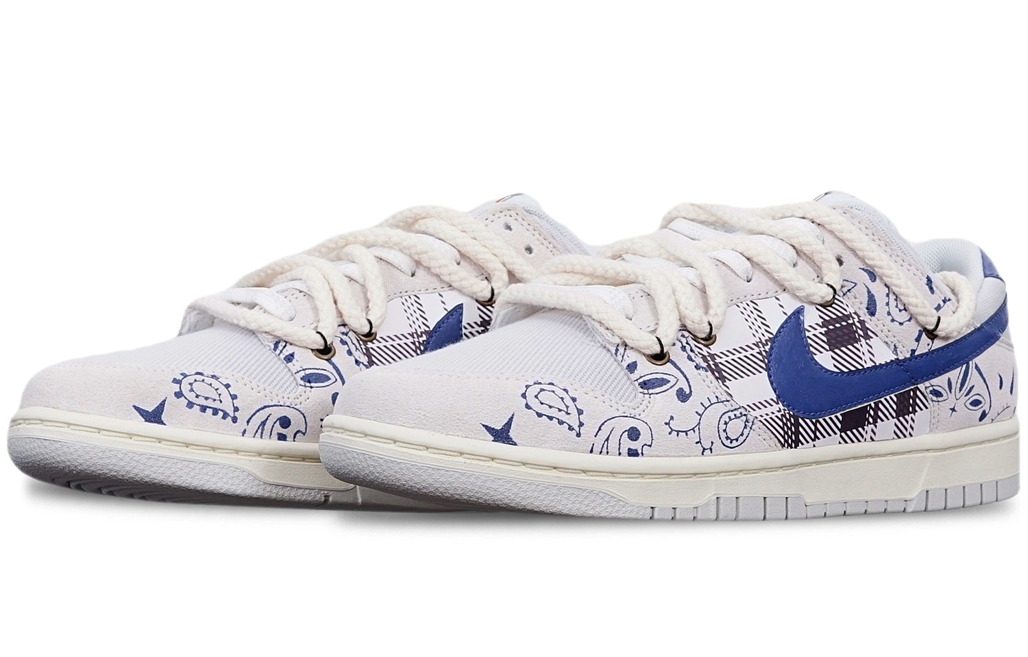 Lookbook [Zapatos Personalizados] Nike Dunk Low Retro 'Marrón Azul Paisley' DO9776-001(TeamT-腰果花棕蓝米白S-BOX)
