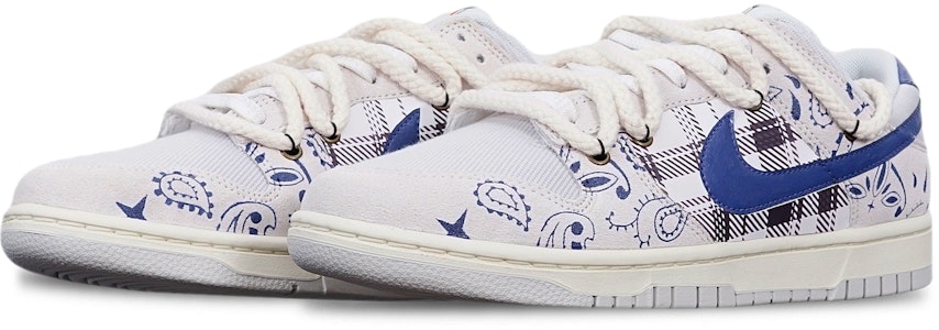 【定製球鞋】 Nike Dunk Low Retro 腰果花格紋貼皮 解構翻毛皮Vibe 低幫復古 低幫 板鞋 男款 棕藍米白 Lookbook 【定製球鞋】 Nike Dunk Low Retro 腰果花格紋貼皮 解構翻毛皮Vibe 低幫復古 低幫 板鞋 男款 棕藍米白