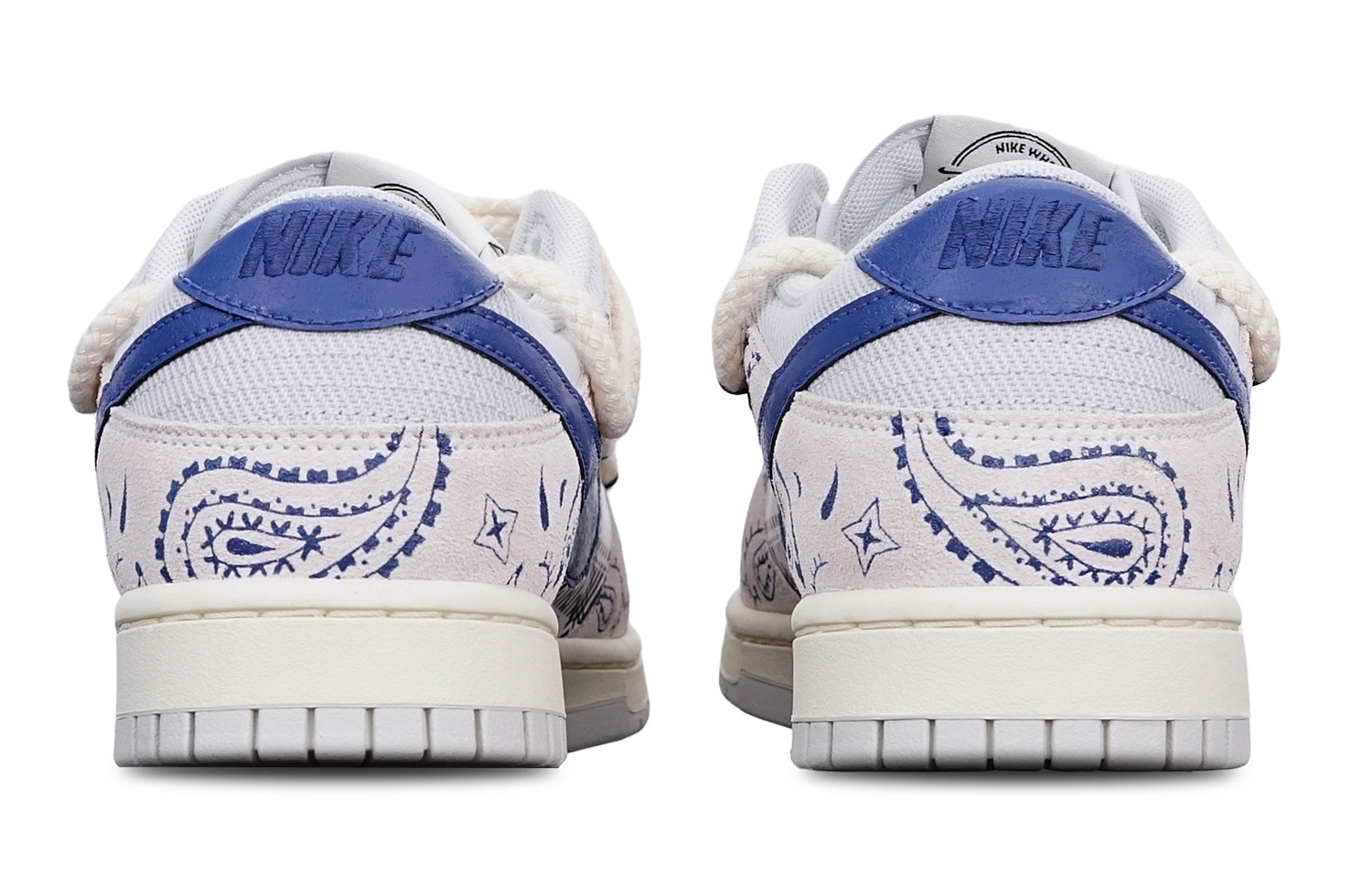 Shop [Zapatos Personalizados] Nike Dunk Low Retro 'Marrón Azul Paisley' DO9776-001(TeamT-腰果花棕蓝米白S-BOX)