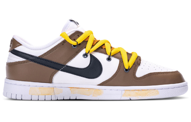 Order 나이키 덩크 로우 레트로 '브라운 화이트 디컨스트럭티드' (커스텀) DJ6188-101(Team拾陆-男款复古棕白)