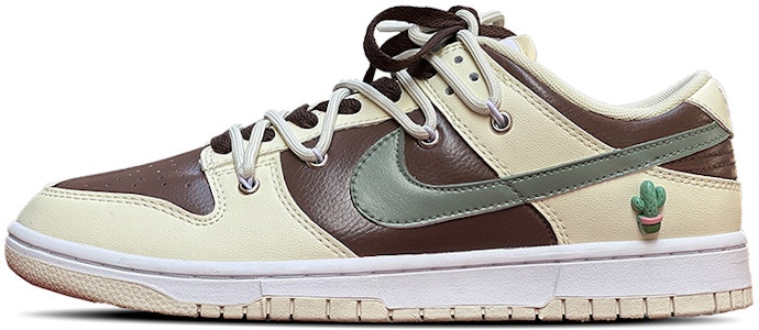 【定制球鞋】 Nike Dunk Low Retro TS風 仙人掌 手繪塗鴉 復古 低幫 板鞋 男款 棕奶黃 Buy 【定制球鞋】 Nike Dunk Low Retro TS風 仙人掌 手繪塗鴉 復古 低幫 板鞋 男款 棕奶黃