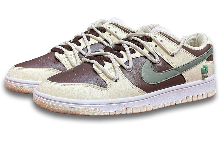 Lookbook 【定制球鞋】 Nike Dunk Low Retro TS風 仙人掌 手繪塗鴉 復古 低幫 板鞋 男款 棕奶黃