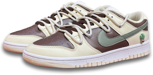 【定制球鞋】 Nike Dunk Low Retro TS風 仙人掌 手繪塗鴉 復古 低幫 板鞋 男款 棕奶黃 Lookbook 【定制球鞋】 Nike Dunk Low Retro TS風 仙人掌 手繪塗鴉 復古 低幫 板鞋 男款 棕奶黃