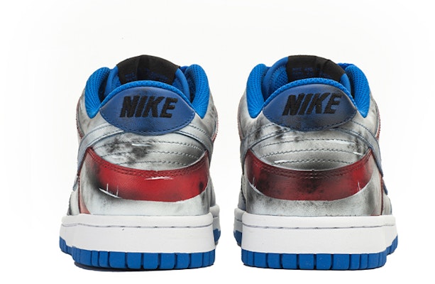 【定制球鞋】Nike Dunk Low Retro FZBB 美國隊長 盾牌 做舊Vibe風 防滑耐磨 低幫 板鞋 男款 藍紅 Purchase 【定制球鞋】Nike Dunk Low Retro FZBB 美國隊長 盾牌 做舊Vibe風 防滑耐磨 低幫 板鞋 男款 藍紅