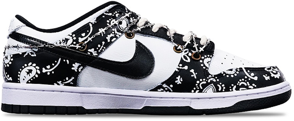 【定製球鞋】 Nike Dunk Low Retro 腰果花 Vibe 風 解構 十字架鞋鏈 特殊鞋盒 復古 低幫 板鞋 男款 黑白 Lookbook 【定製球鞋】 Nike Dunk Low Retro 腰果花 Vibe 風 解構 十字架鞋鏈 特殊鞋盒 復古 低幫 板鞋 男款 黑白