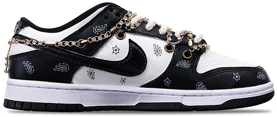 【定制球鞋】Nike Dunk Low Retro 腰果花2.0 Vibe解構 送定制鞋帶扣一套 低幫 板鞋 男款 黑白 Lookbook 【定制球鞋】Nike Dunk Low Retro 腰果花2.0 Vibe解構 送定制鞋帶扣一套 低幫 板鞋 男款 黑白