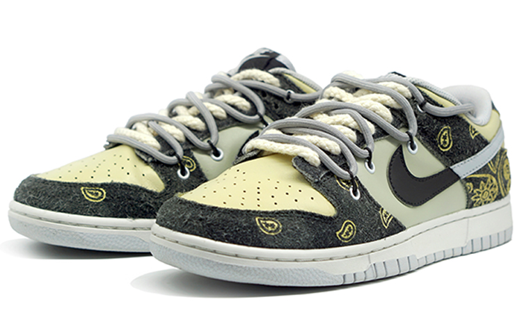 Lookbook [Kasut Custom] Nike Dunk Low Retro 'Cashew Flower Hand-Painted Deconstructed' DH7913-001(Team-R-男女款腰果花解构鞋带)
