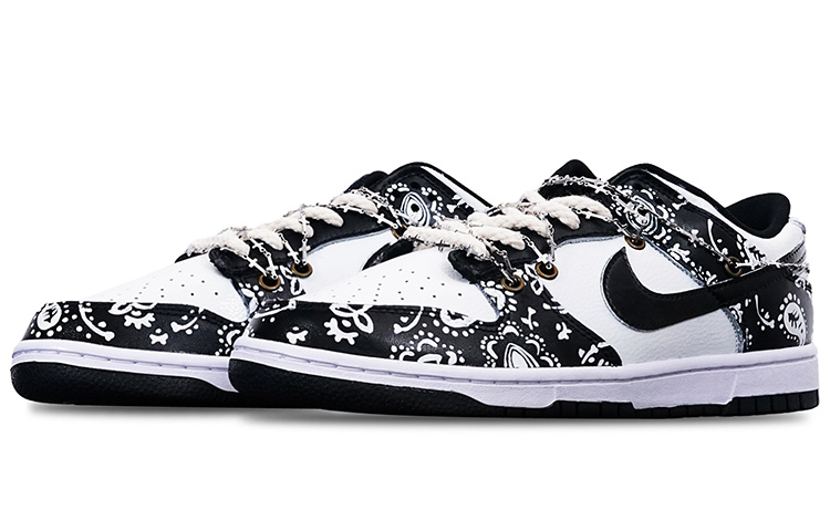 Shop 【定制鞋款】耐克Dunk Low复古款‘腰果花韵’ DJ6188-002(TeamT-男款腰果花黑白S-BOX)