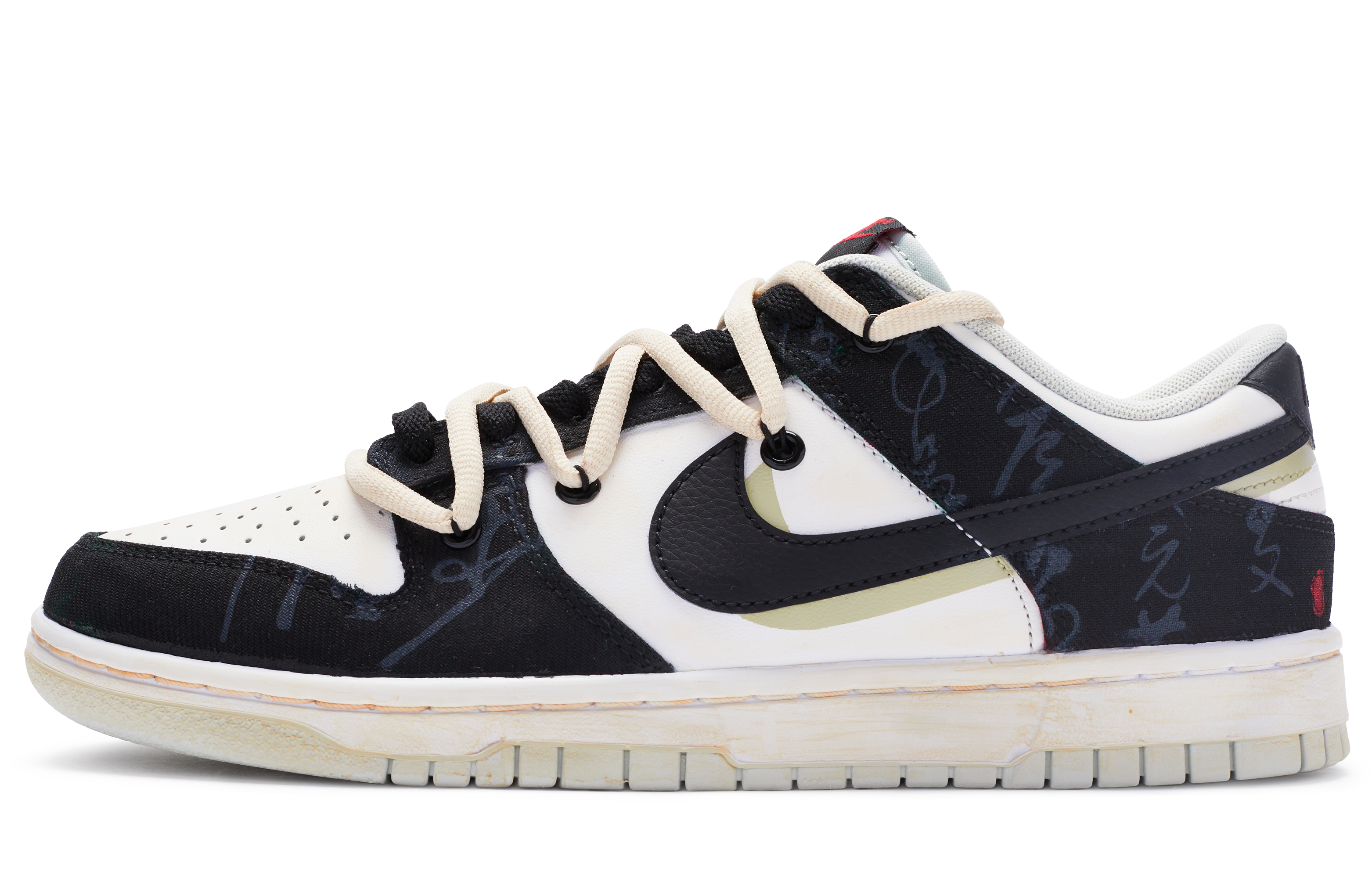 Buy Zapatillas Nike Dunk Low Retro 'Caligrafía China Beige-Negro' DV0827-100(TeamR-男款千字文米黑)