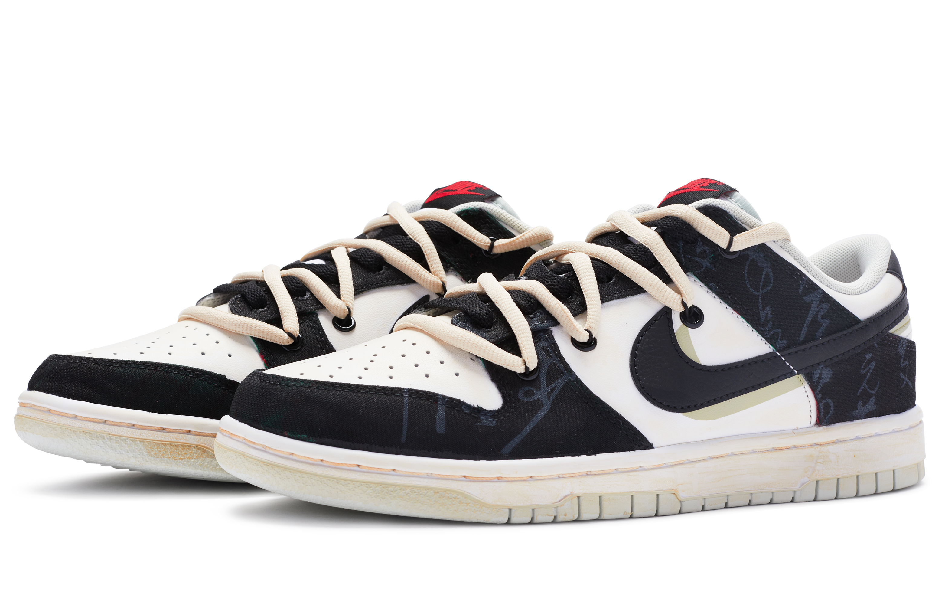 Lookbook Zapatillas Nike Dunk Low Retro 'Caligrafía China Beige-Negro' DV0827-100(TeamR-男款千字文米黑)