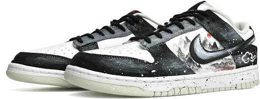 【客製化球鞋】Nike Dunk Low Retro 中國風 色彩變更 手繪濺墨 低筒 波鞋 男款 黑色 Lookbook 【客製化球鞋】Nike Dunk Low Retro 中國風 色彩變更 手繪濺墨 低筒 波鞋 男款 黑色