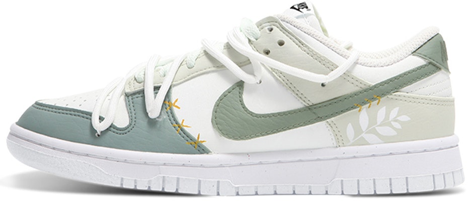 【訂製球鞋】Nike Dunk Low Retro 葉綠素 清新 綠葉 解構綁帶 簡約潮流 低幫 板鞋 男款 灰綠白 Buy 【訂製球鞋】Nike Dunk Low Retro 葉綠素 清新 綠葉 解構綁帶 簡約潮流 低幫 板鞋 男款 灰綠白