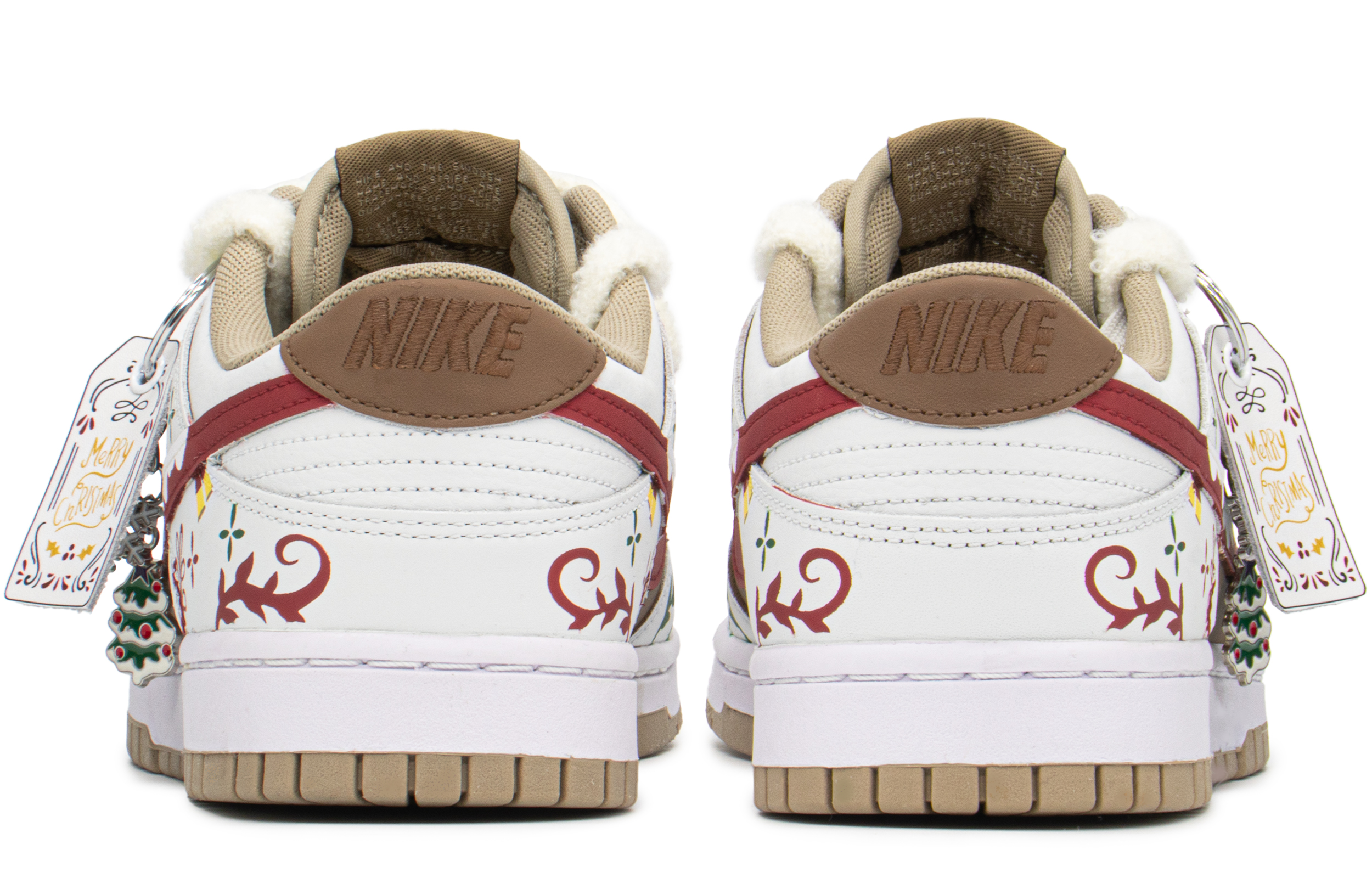 Purchase 【定製球鞋】Nike Dunk Low Retro 聖誕禮遇 雪花枝葉 解構禮盒 低幫 板鞋 男款 棕白