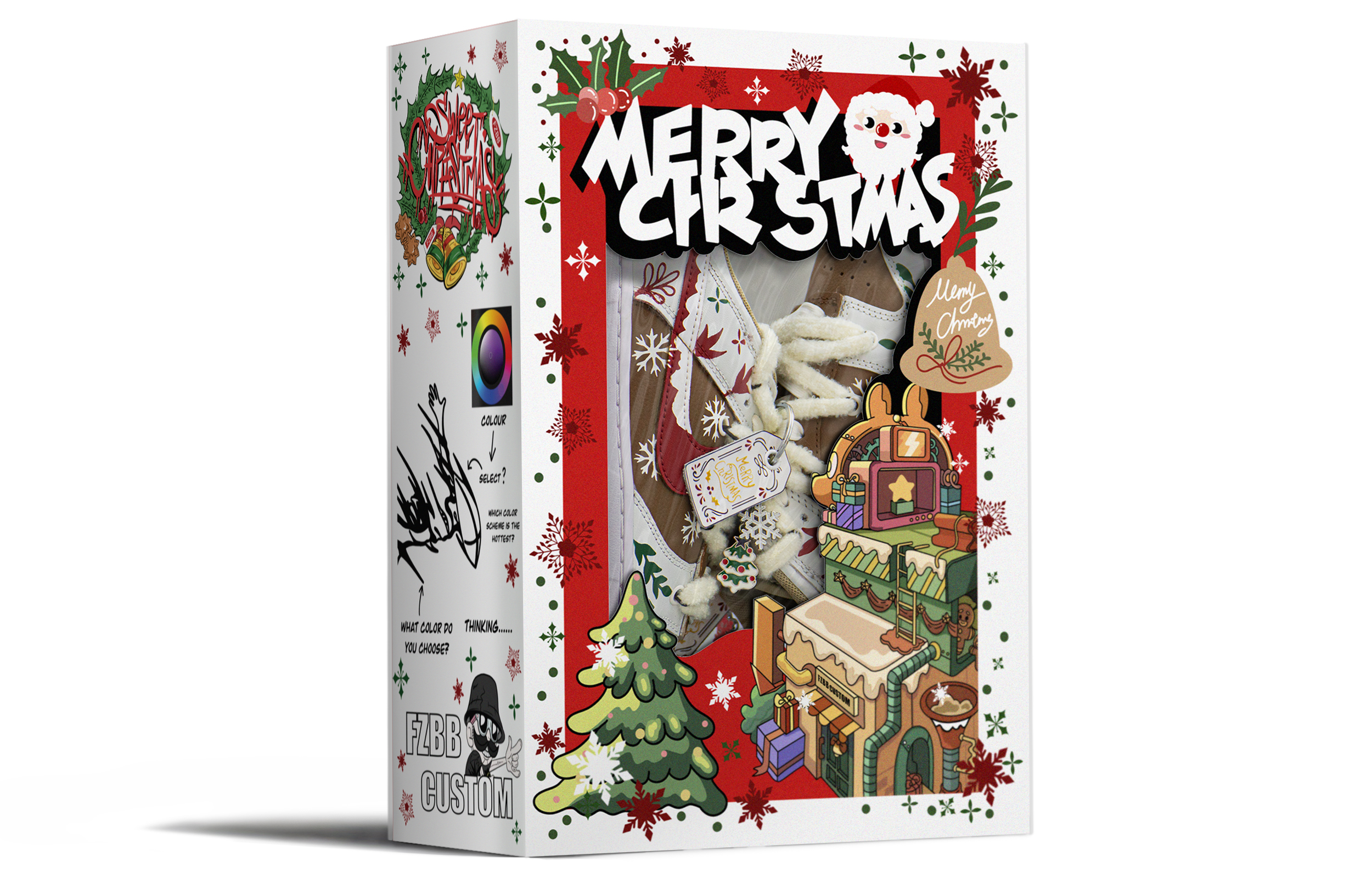 Cheap 【定製球鞋】Nike Dunk Low Retro 聖誕禮遇 雪花枝葉 解構禮盒 低幫 板鞋 男款 棕白