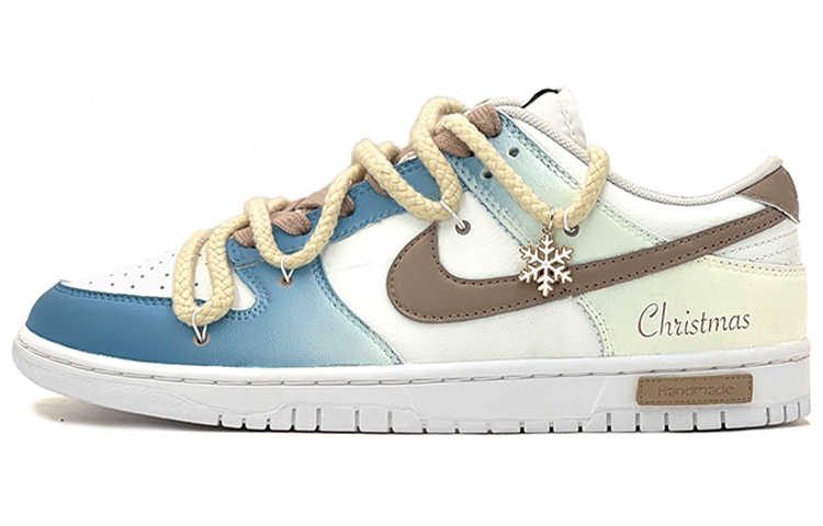 Order [Sepatu Kustom] Nike Dunk Low Retro 'Hadiah Natal Putih-Biru' DJ6188-101(TeamS-圣诞渐变改色SBOX)