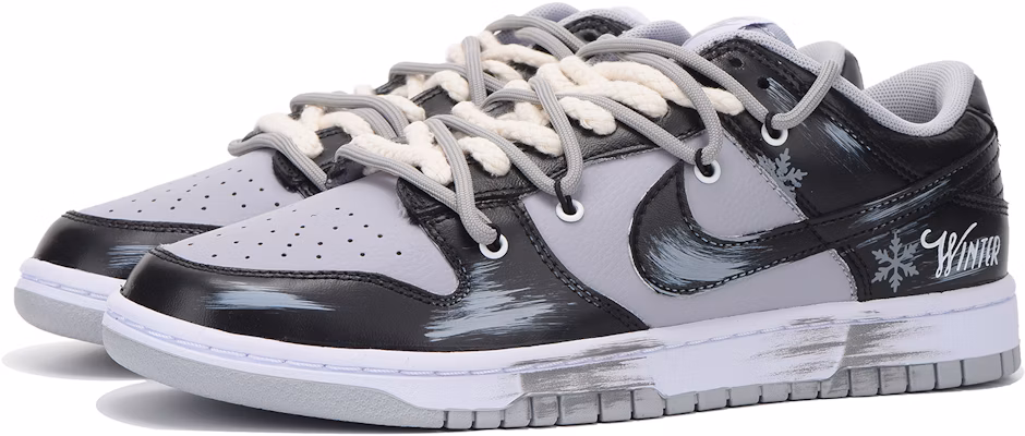나이키 덩크 로우 레트로 '크리스마스 블랙 그레이' (커스텀) DJ6188-003(Team拾伍-男款黑灰雪花S-BOX) Lookbook 나이키 덩크 로우 레트로 '크리스마스 블랙 그레이' (커스텀) DJ6188-003(Team拾伍-男款黑灰雪花S-BOX)