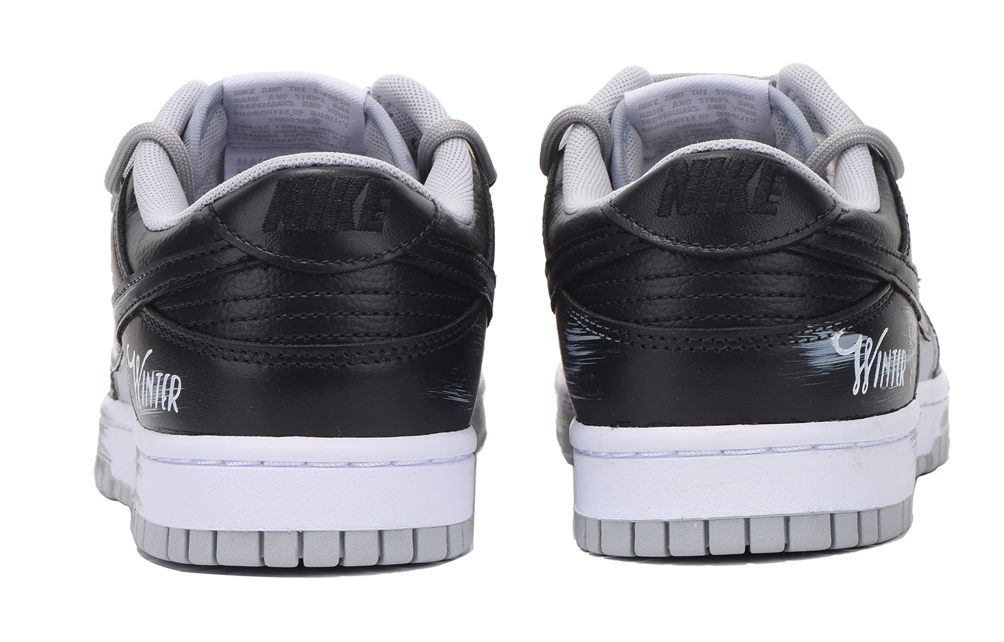 Shop 나이키 덩크 로우 레트로 '크리스마스 블랙 그레이' (커스텀) DJ6188-003(Team拾伍-男款黑灰雪花S-BOX)