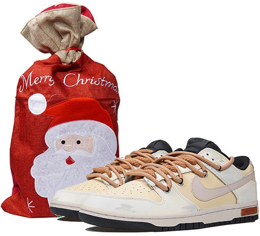 custom-shoes-nike-dunk-low-retro-christmas-gingerbread-beige-black